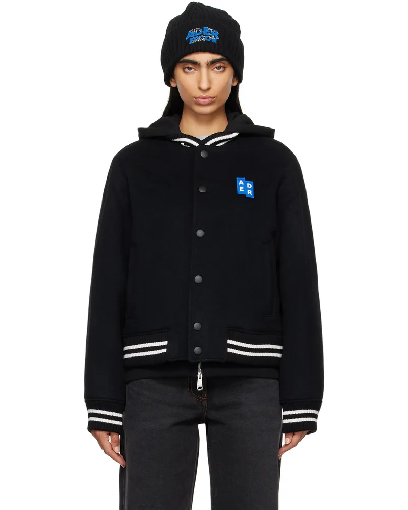 Adererror Black Significant TRS Tag Bomber Jacket Noir