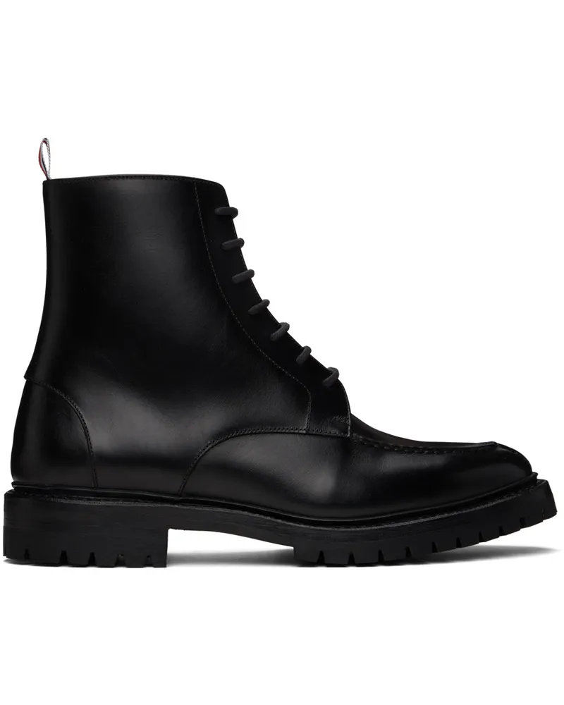 Thom Browne Black Commando Sole Apron Stitch Boots 001