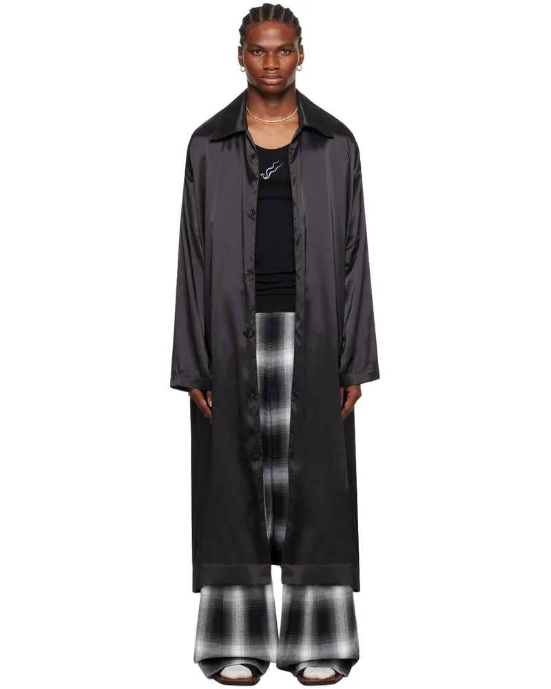 LU'U DAN Black Spread Collar Coat Black