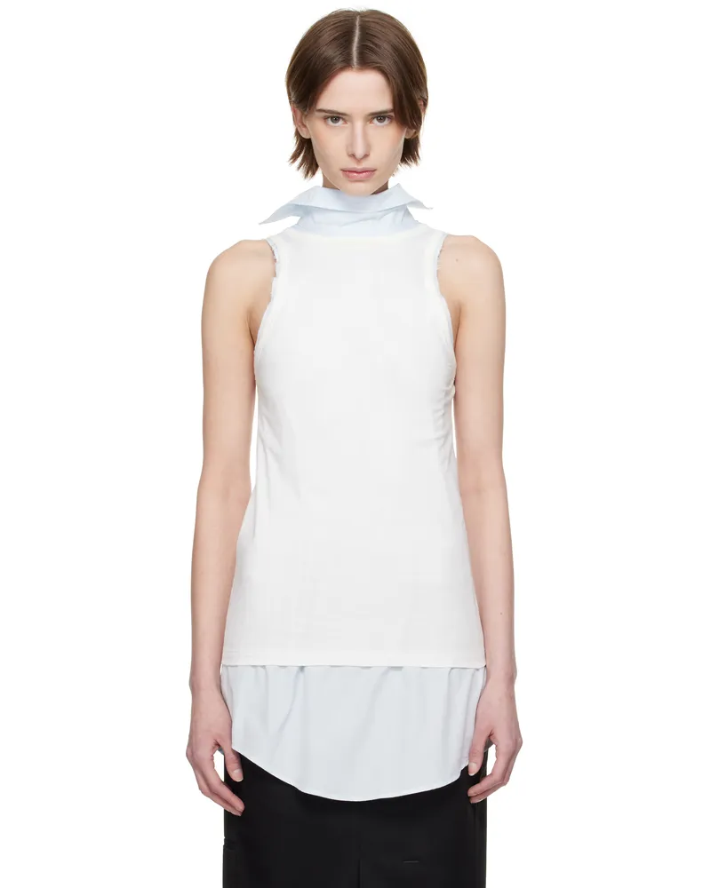 Maison Margiela Blue & White Back To Front Check Blouse 961