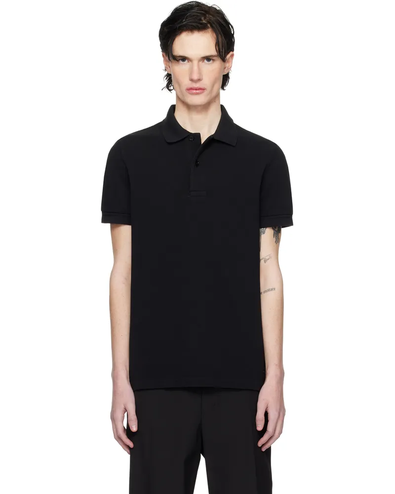 Tom Ford Black Tennis Piquet Polo Black
