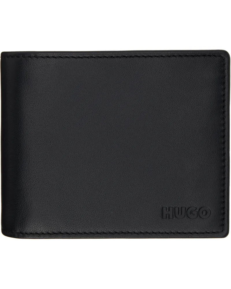 HUGO BOSS Black Leather Embossed Logo Wallet 001-black