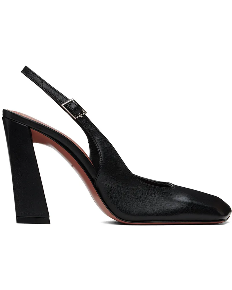 Amina Muaddi Black Sling Heels Black