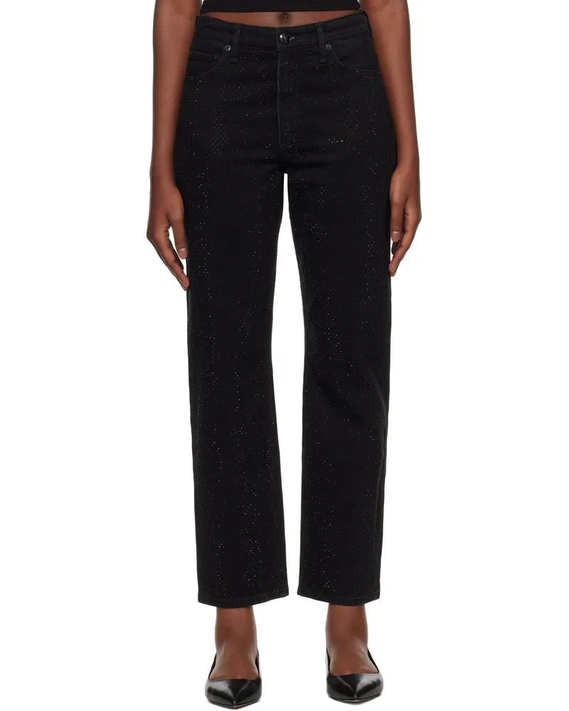 Rag & Bone Black Harlow Straight Jeans Sirinjewel