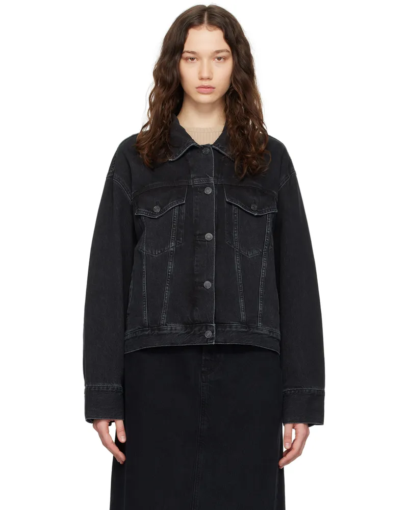 AGOLDE Black Martika Denim Jacket Spider