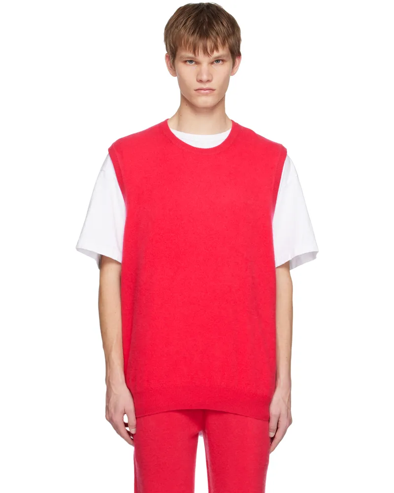 Frenckenberger Pink Crewneck Vest Pink