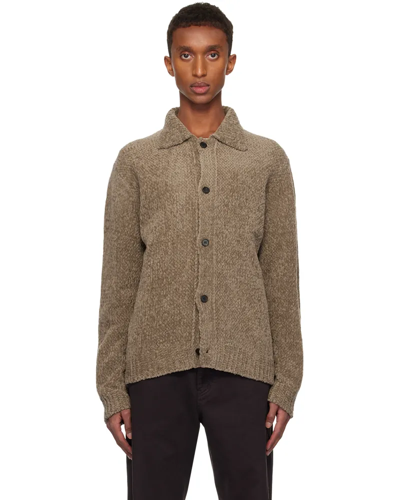 SOLID HOMME Khaki Wool Cardigan 624k