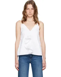 BITE Studios White Multi Slit Frill Tank Top White