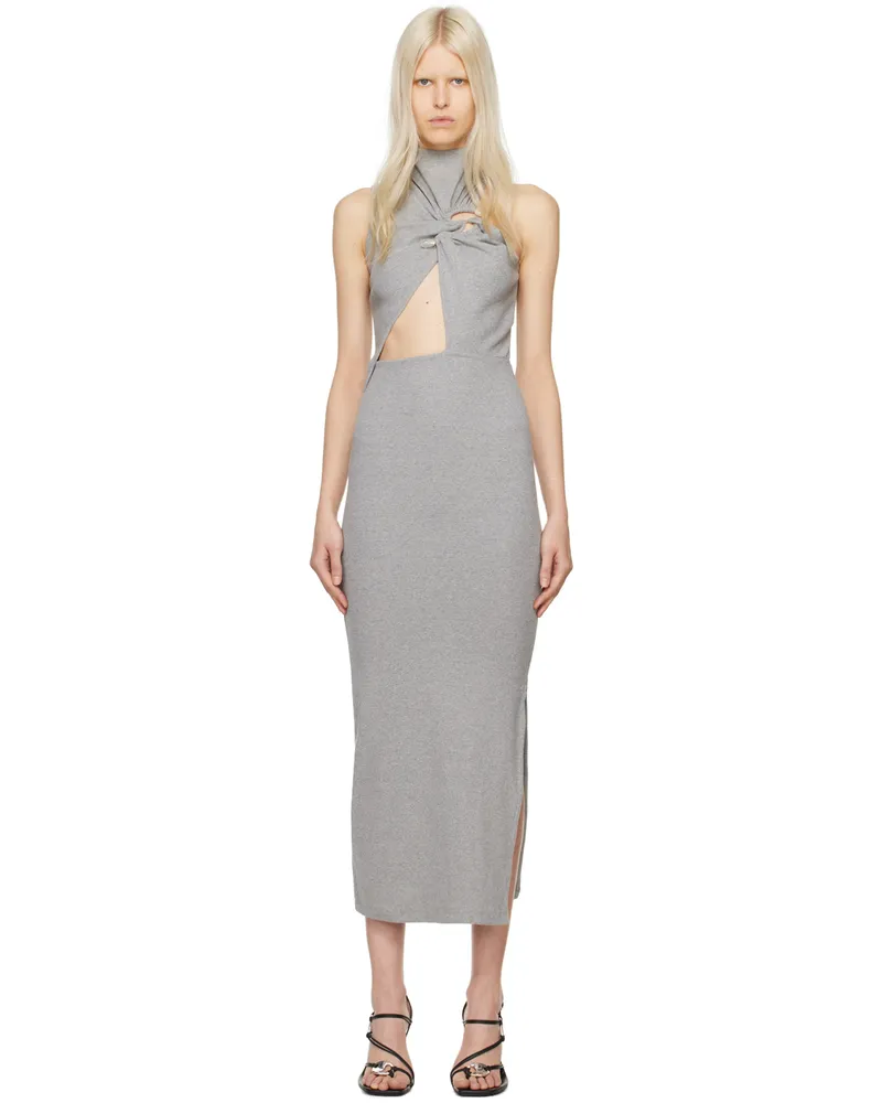 Christopher Esber Gray Callisto Marle Column Maxi Dress Grey