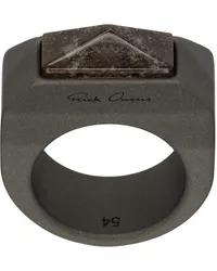 Rick Owens Black Porterville Crystal Pyramid Ring Bronze