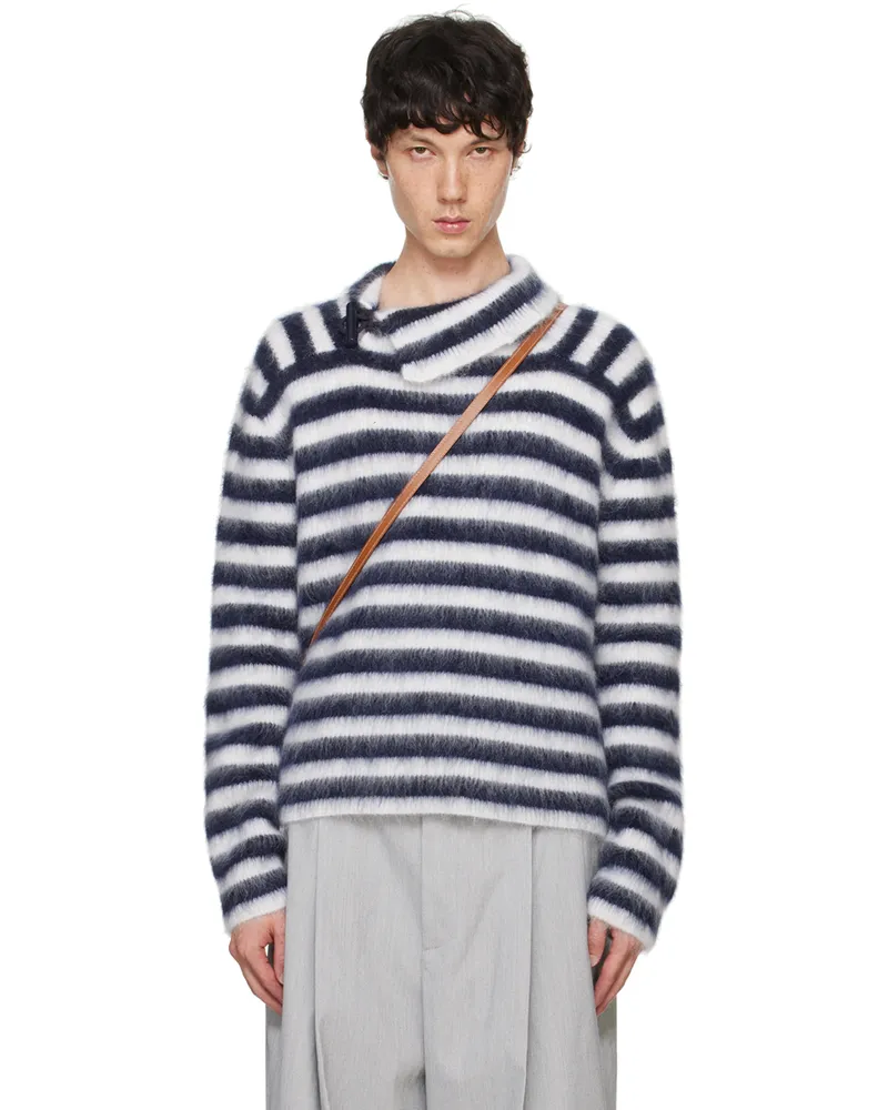 Jacquemus Navy & White La Casa 'Le pull Marina' Sweater 045