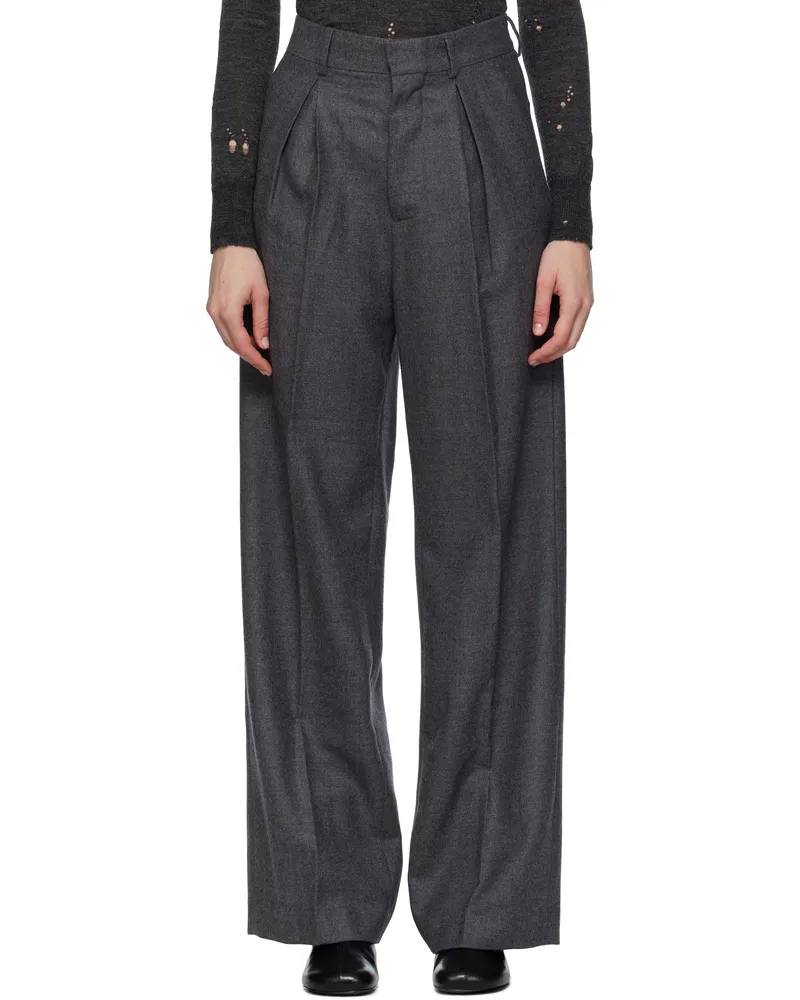Maison Margiela Gray Tailored Wool Trousers 860m