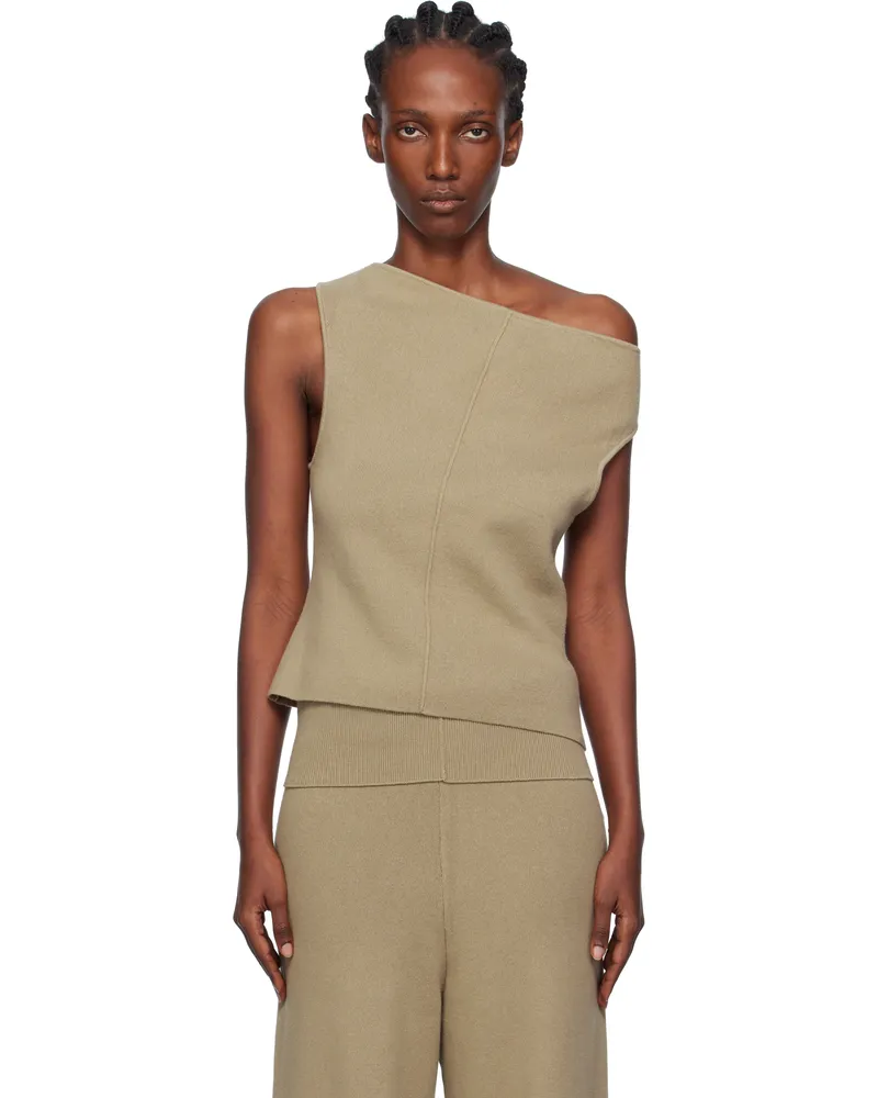 Aya Muse Beige Off Shoulder Seam Top Acorn