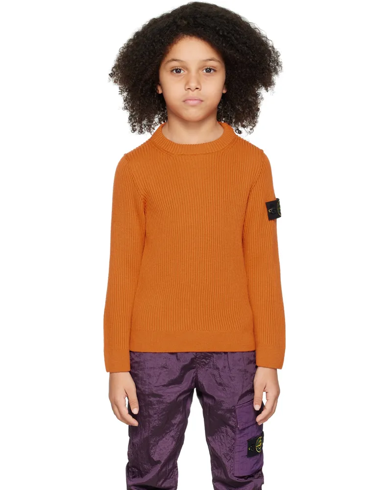 Stone Island Kids Orange Patch Sweater V0032