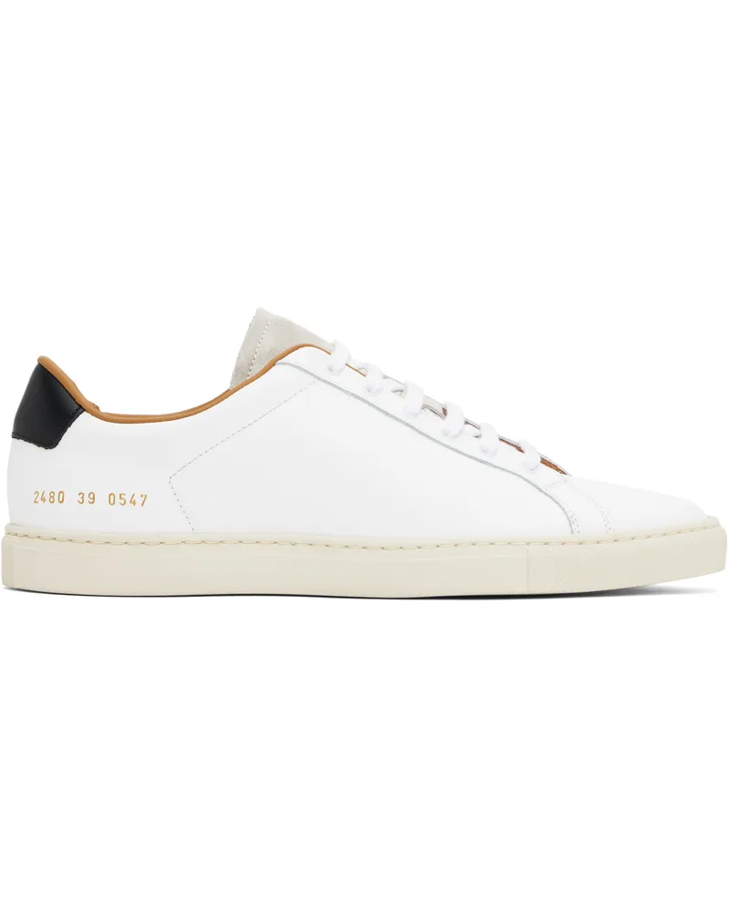 Common Projects White Retro Low Profile Sneakers 0547