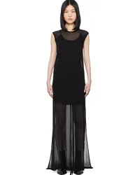 Ann Demeulemeester Black Semi-Sheer Maxi Dress Black