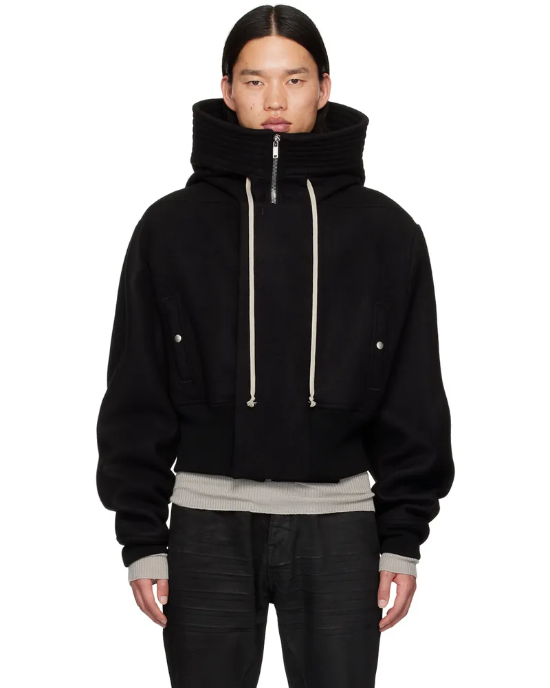Rick Owens Black Porterville Cropped Alice Bomber Jacket 09