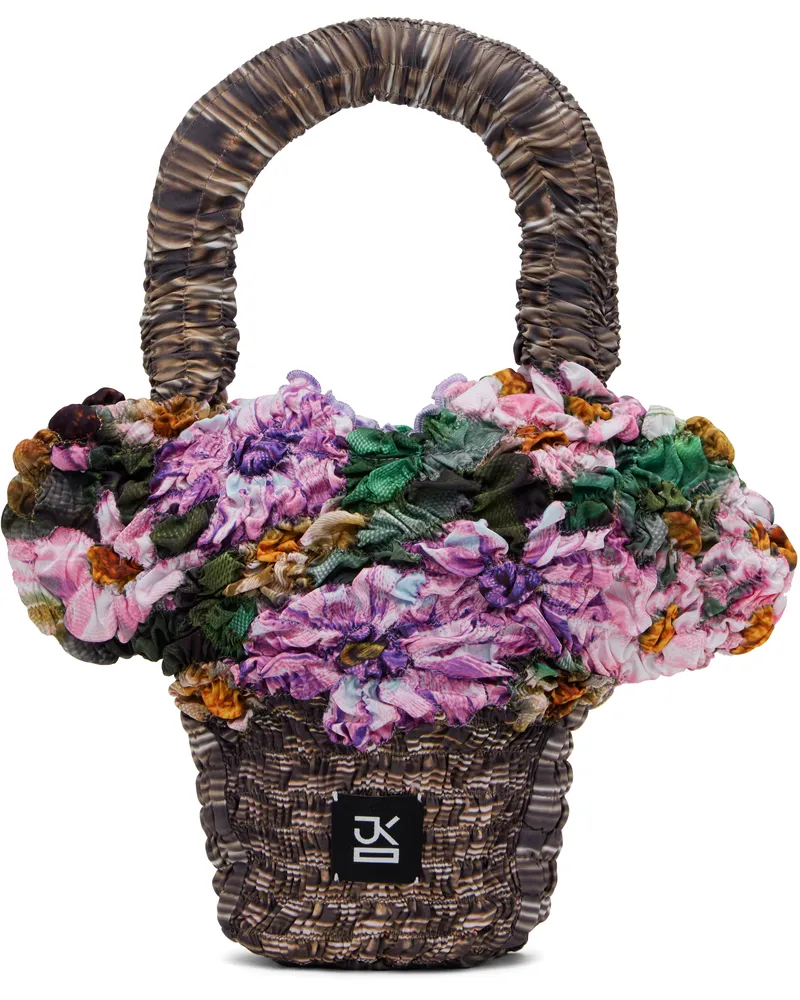 J.KIM Multicolor Small Tote Basket Bag Lilac