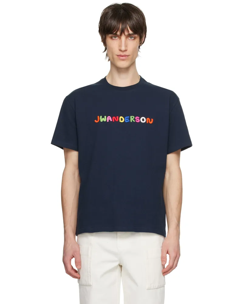 J.W.Anderson Navy Embroidered T-Shirt 888