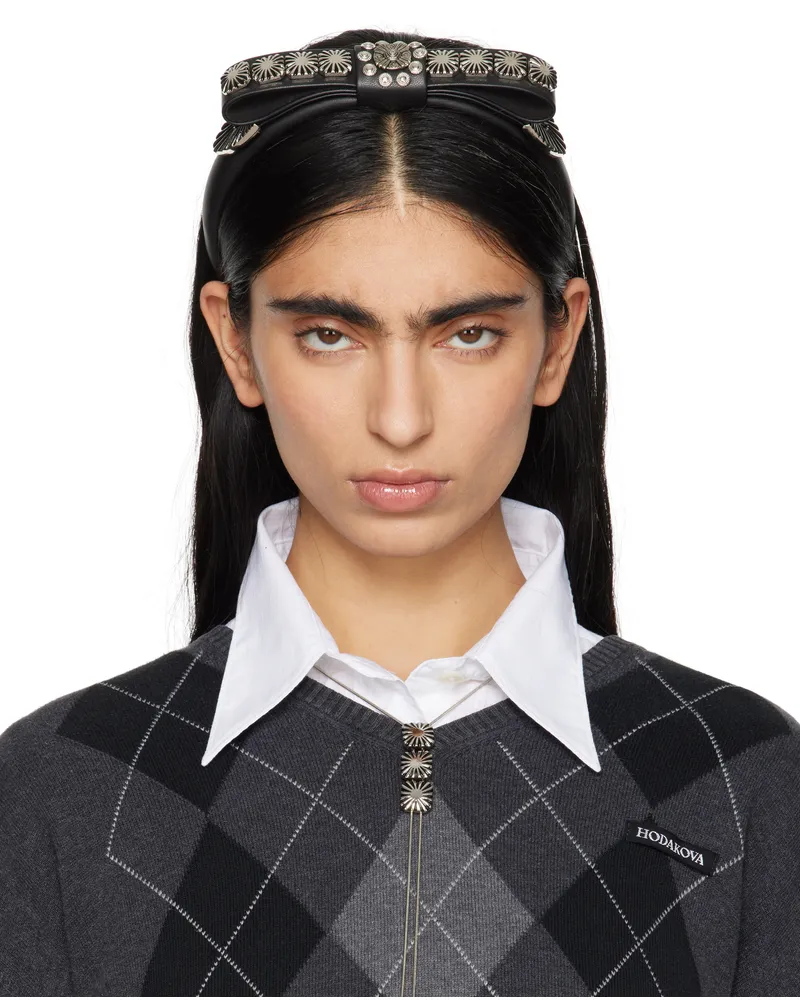 Toga Black Metal Ribbon Headband Black