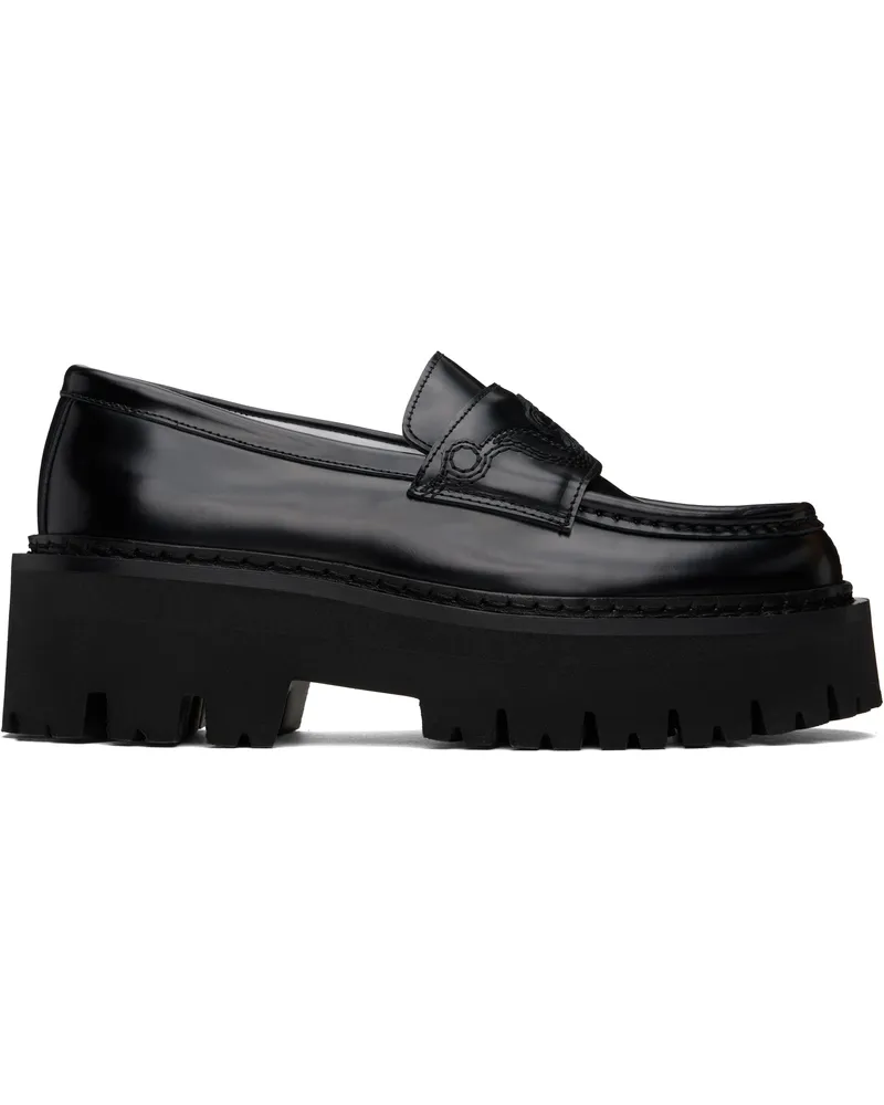 Moschino Black Question Stitch Loafers 00a