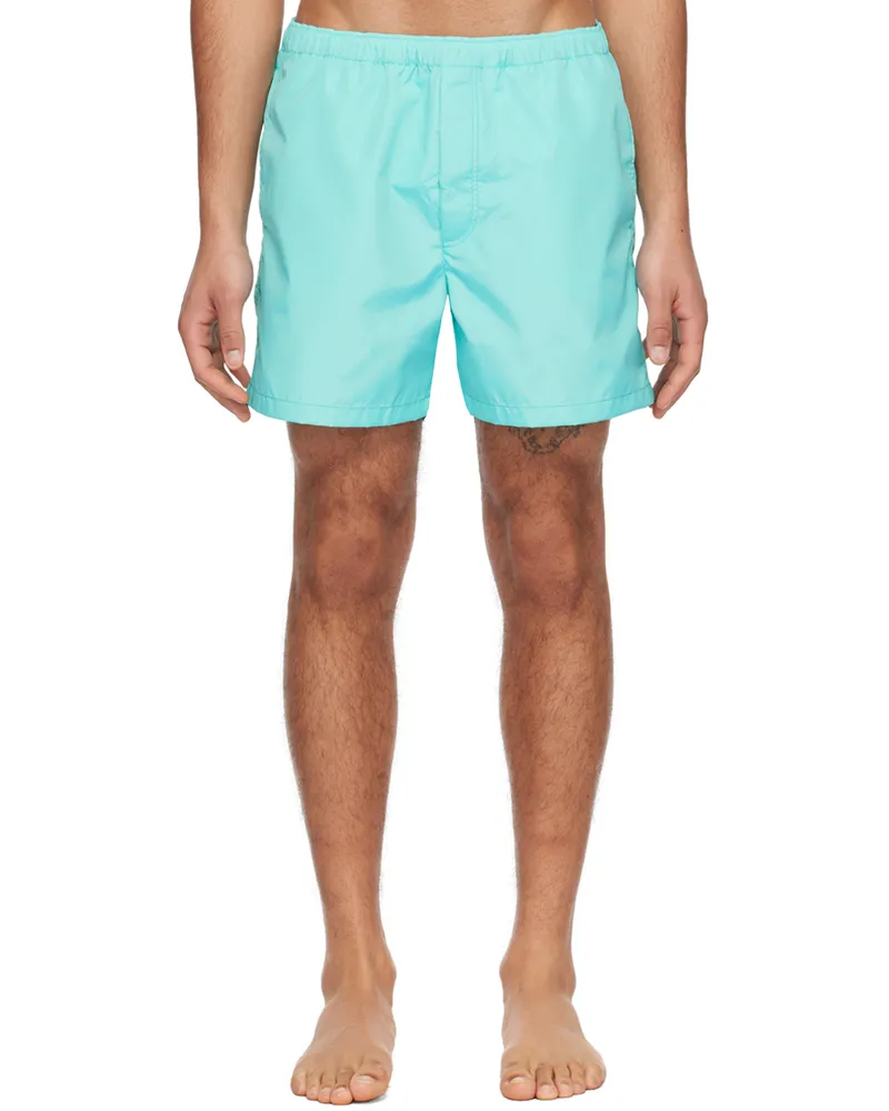 Valentino Garavani Blue Drawstring Swim Shorts Verde