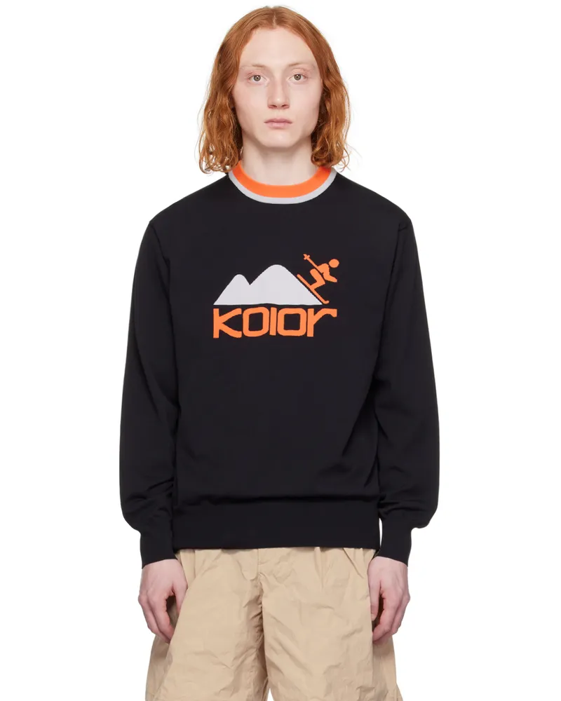 kolor Black Intarsia Sweatshirt C-black