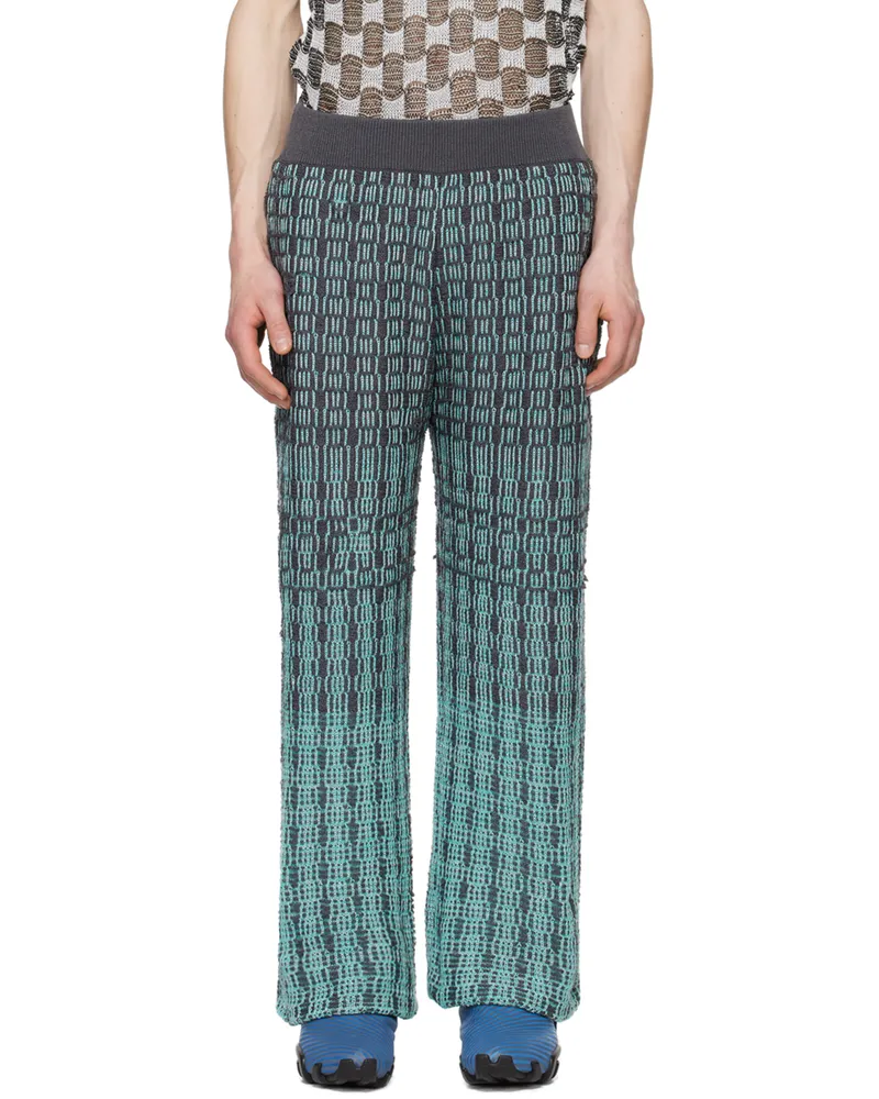 Isa Boulder SSENSE Exclusive Gray & Blue Tick Trousers Haze
