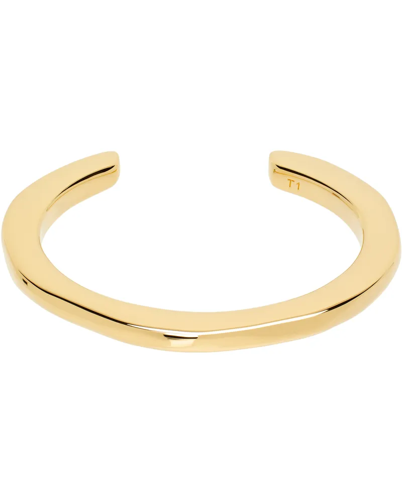 AMI Paris Gold Brass Dune Small Size Cuff Bracelet Gold