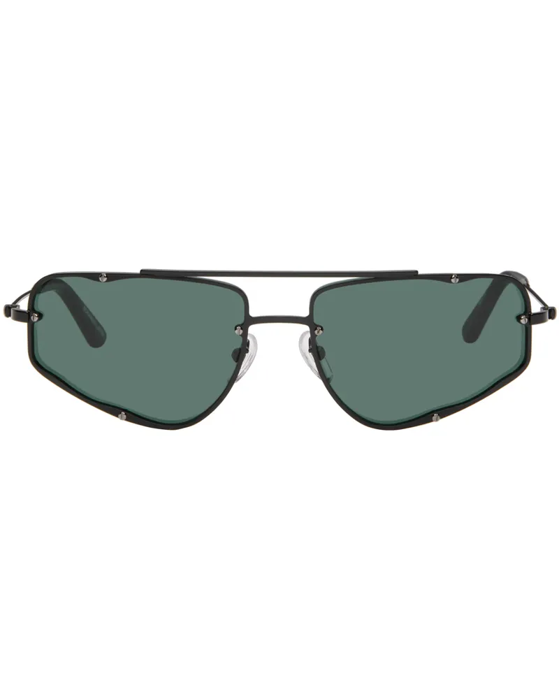 Eckhaus Latta SSENSE Exclusive Black 'The Speed' Sunglasses Satin