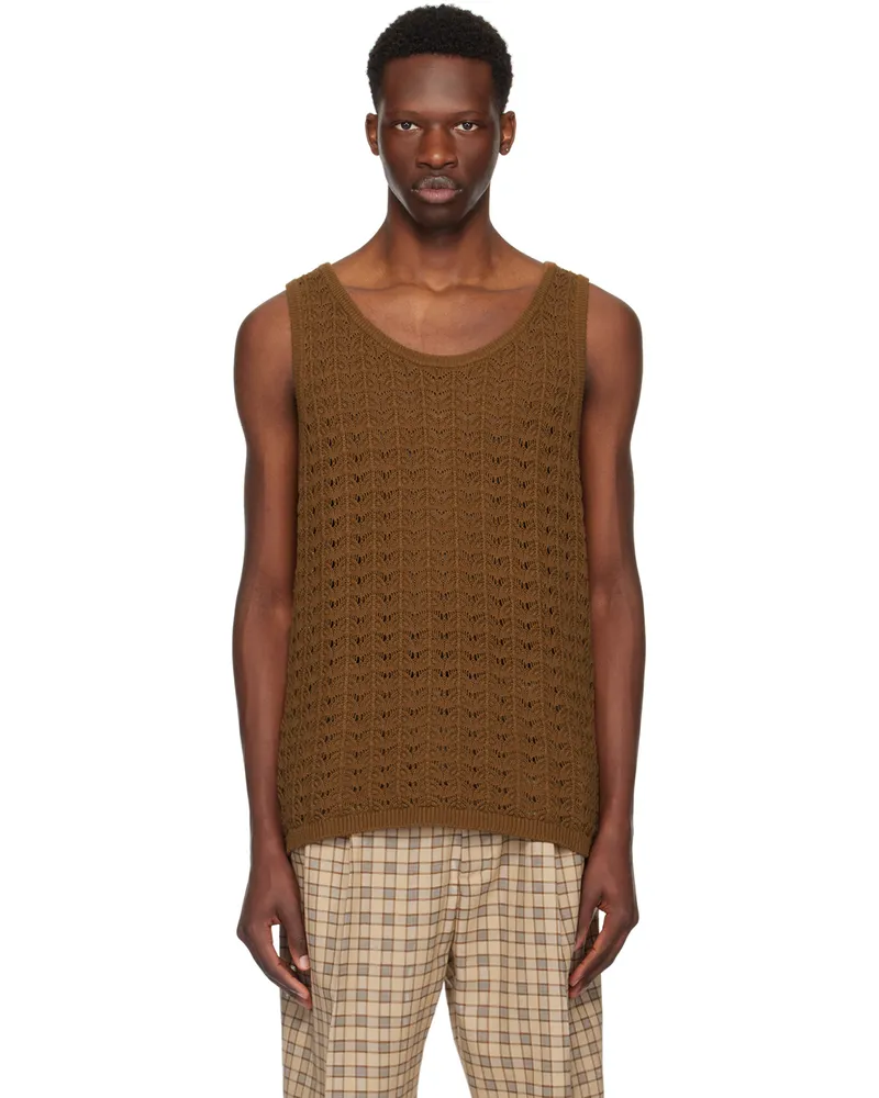 CMMN SWDN Brown Cray Tank Top Brown