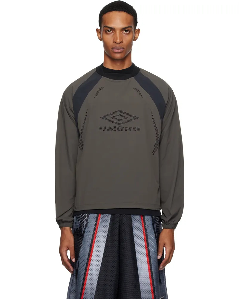 Umbro Gray Lasered Nylon Crewneck T-shirt Grey