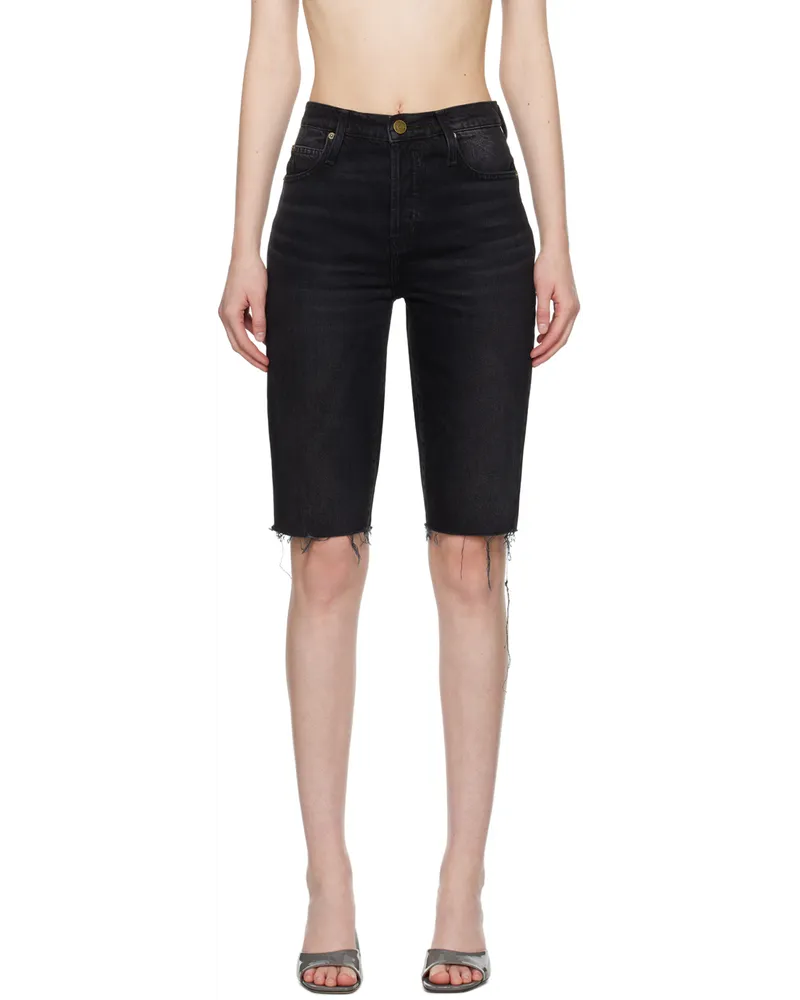 Frame Denim Black 'The Cycling' Denim Shorts Supernova