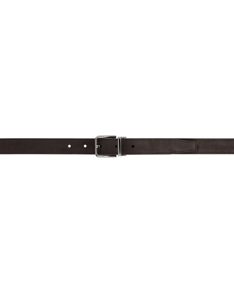 Dolce & Gabbana Brown Cintura No Logo Belt Ebano