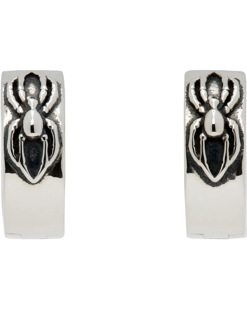 Stolen Girlfriends Club Silver Spider Huggie Earrings Sterling