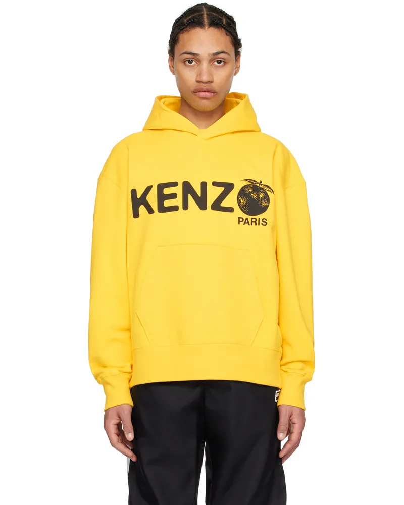 Kenzo Yellow Kenzo Paris Orange Hoodie Lemon