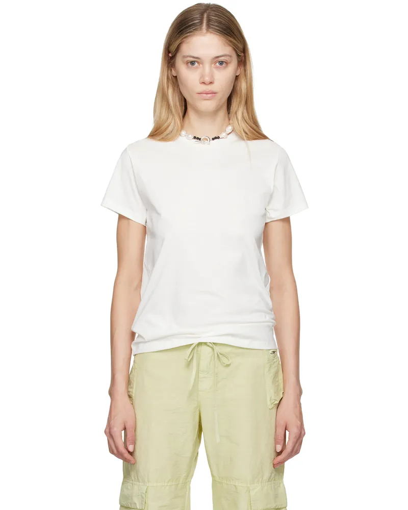Baserange Off-White Regenerative Cotton T-Shirt Undyed
