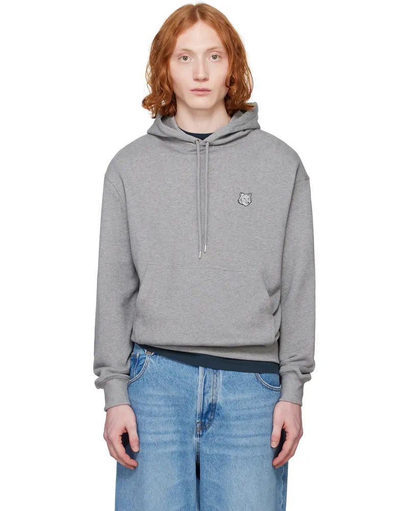 Kitsuné Gray Bold Fox Head Patch Comfort Hoodie H131