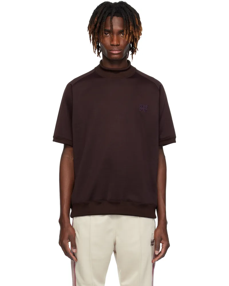 NEEDLES Purple Mock Neck T-shirt B-dk.purple