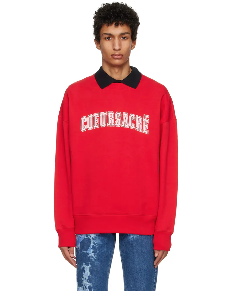 AMI Paris Red 'Cœur Sacré' Sweatshirt Scarlet