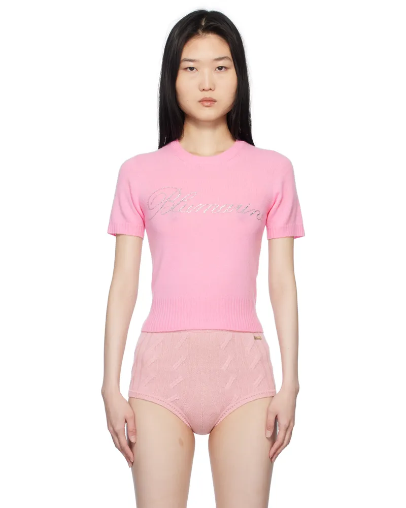 Blumarine Pink Cashmere Cropped Sweater N0114