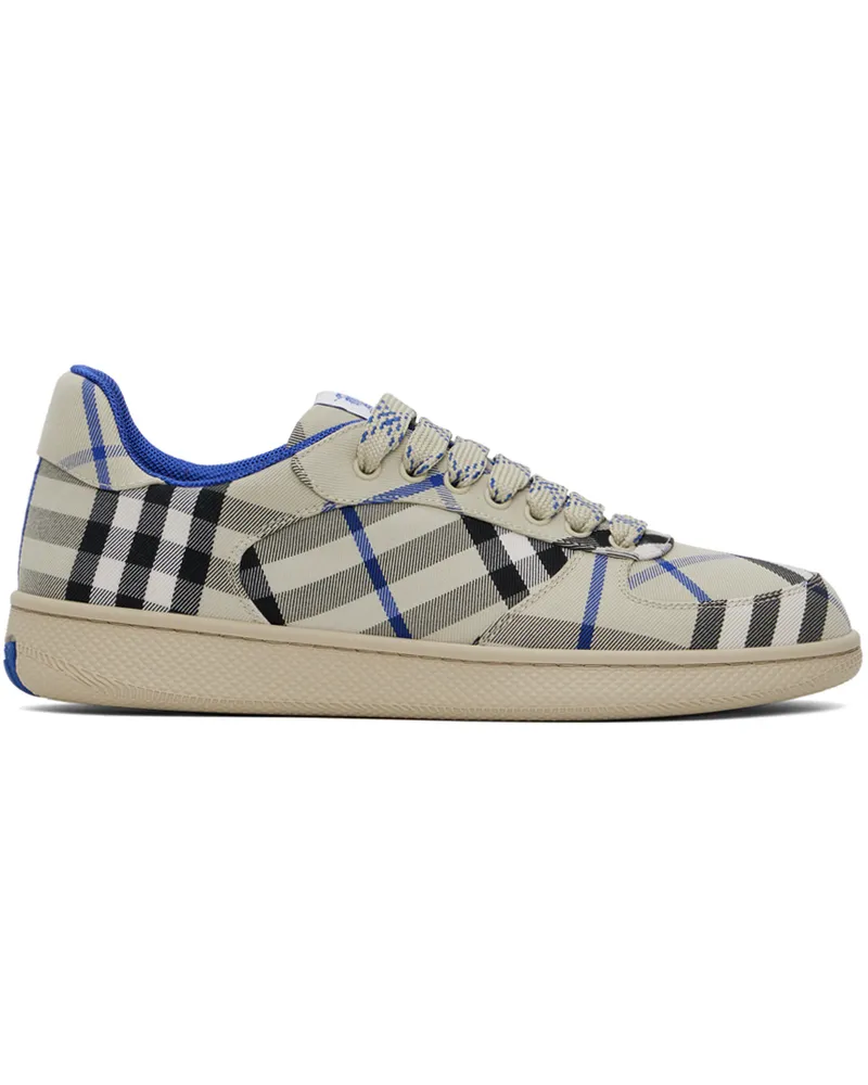 Burberry Beige Check Terrace Sneakers Lichen