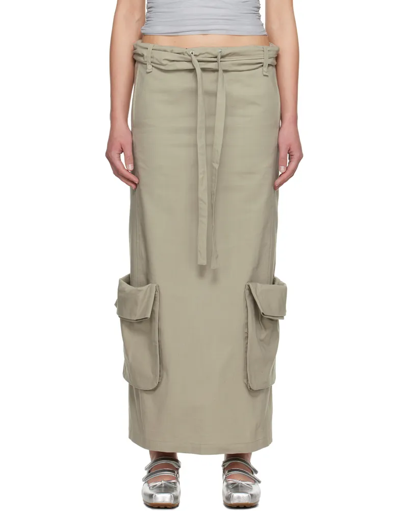 OPEN YY Gray Cargo Maxi Skirt Gray