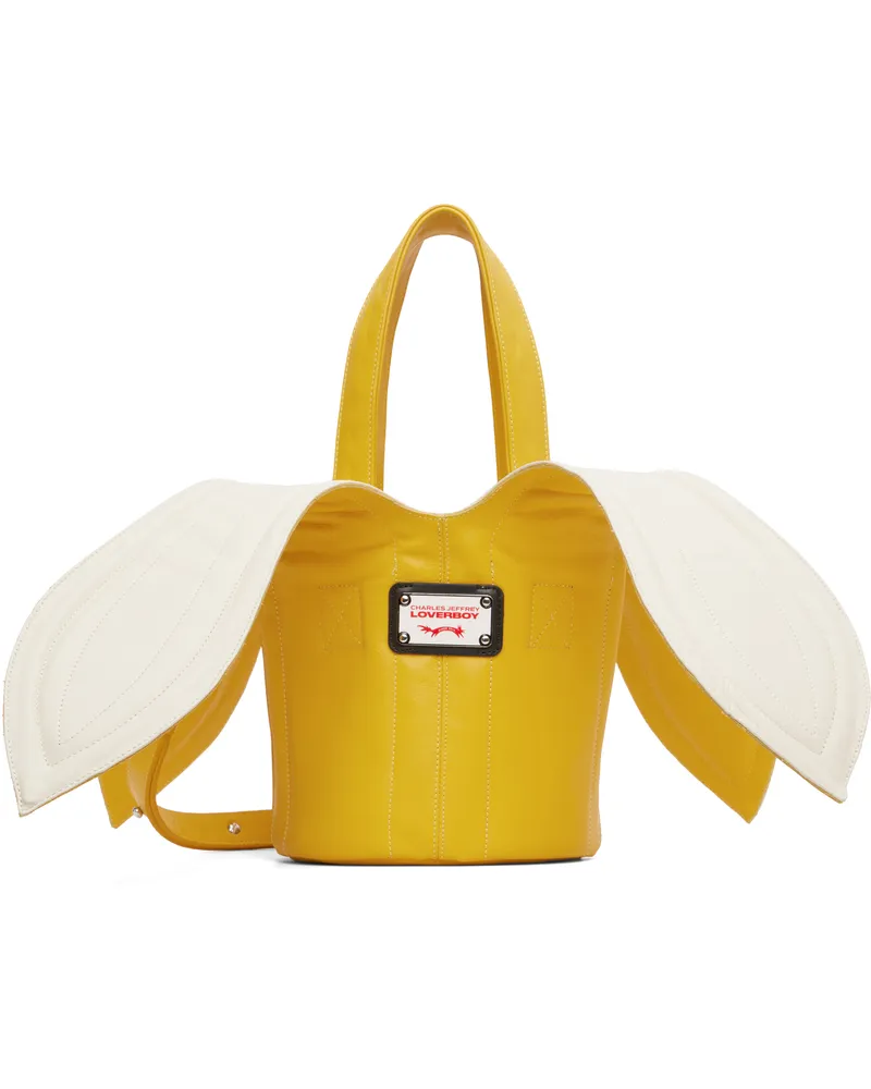 Charles Jeffrey Loverboy Yellow & Off-White Banana Bucket Bag Yellow