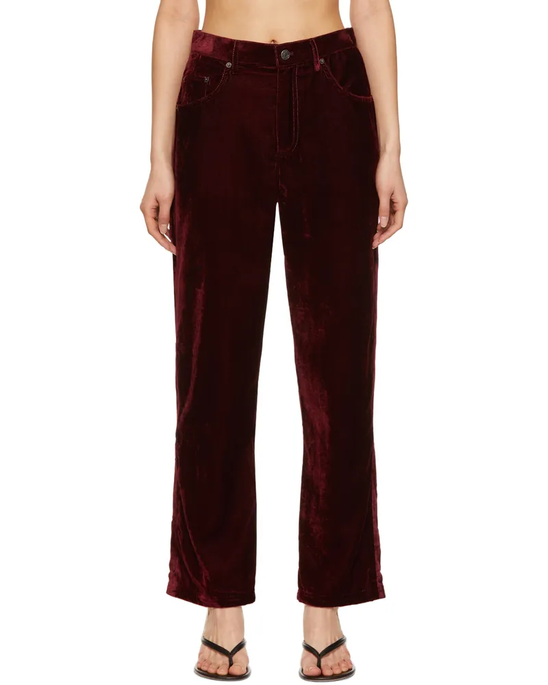 Marc Jacobs Red 'The Liquid Velvet' Trousers 606