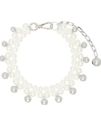 Simone Rocha White Bell Charm Necklace Pearl