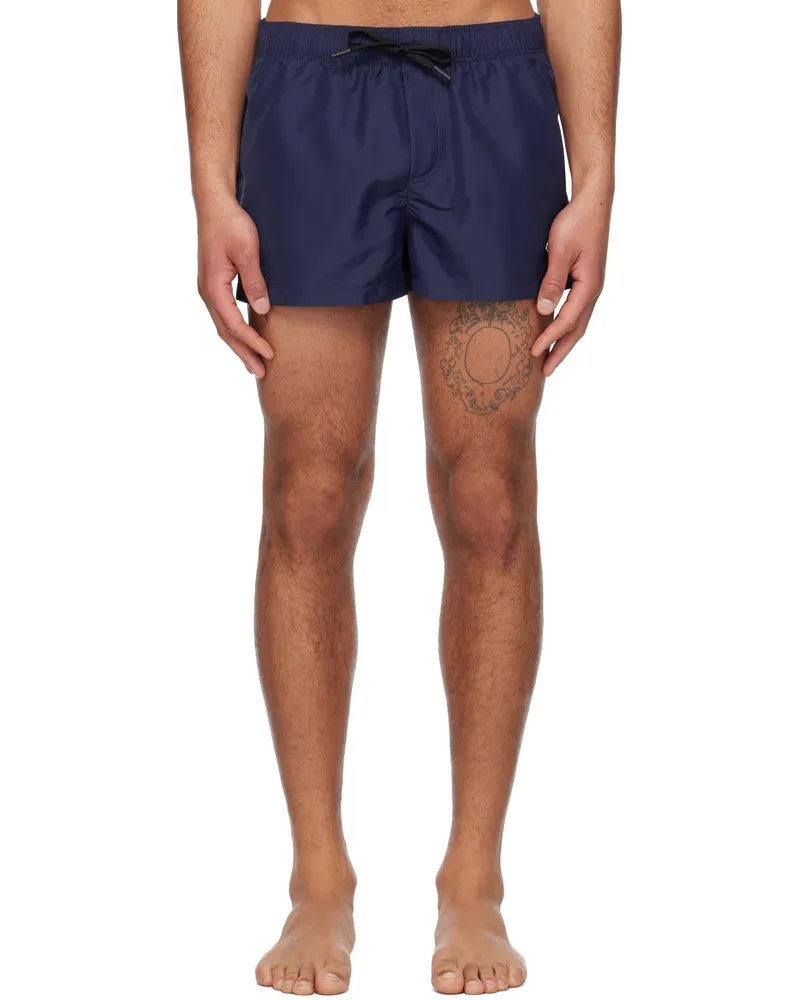 Versace Navy Embroidered Medusa Swim Shorts 1ul40-ink