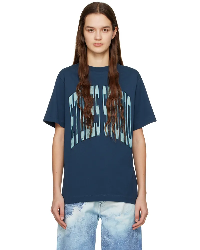 Études Studio Navy Wonder College T-Shirt Blue