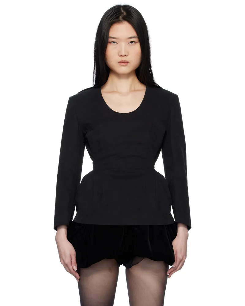 pushBUTTON Black Hourglass Blouse Black
