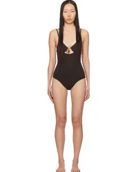 Christopher Esber Brown Nebular Swimsuit Cacao